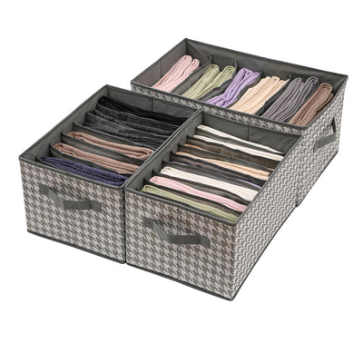 Wardrobe Clothes Organizer Closet Drawer Organizers Set of 3 (6+7+9 Grids)