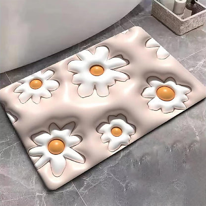 3D Shaped Bath Mat Absorbent Bath Mat Non-Slip