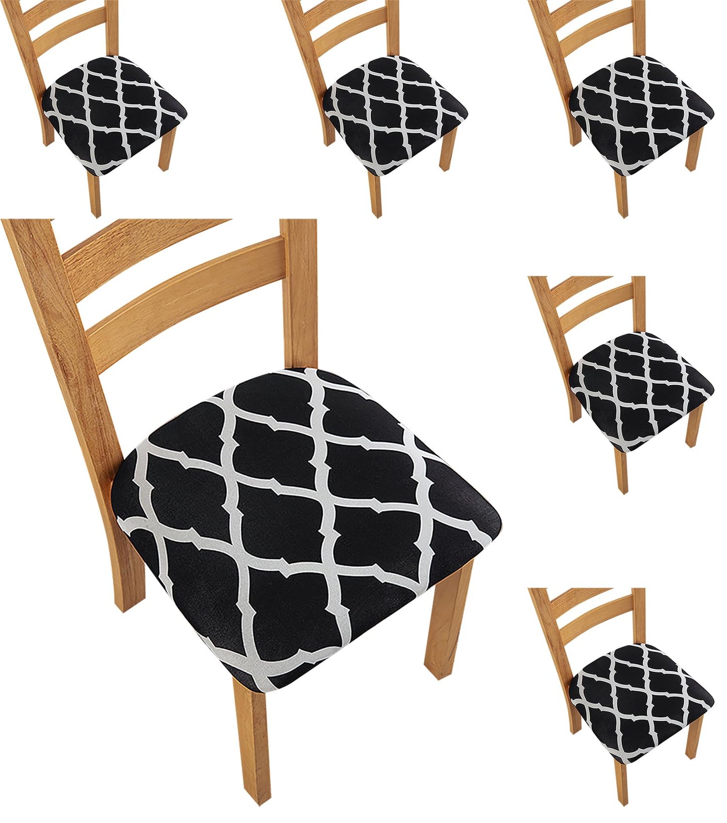 Chair Seat Covers Stretch Chair Covers (Black Diamond)