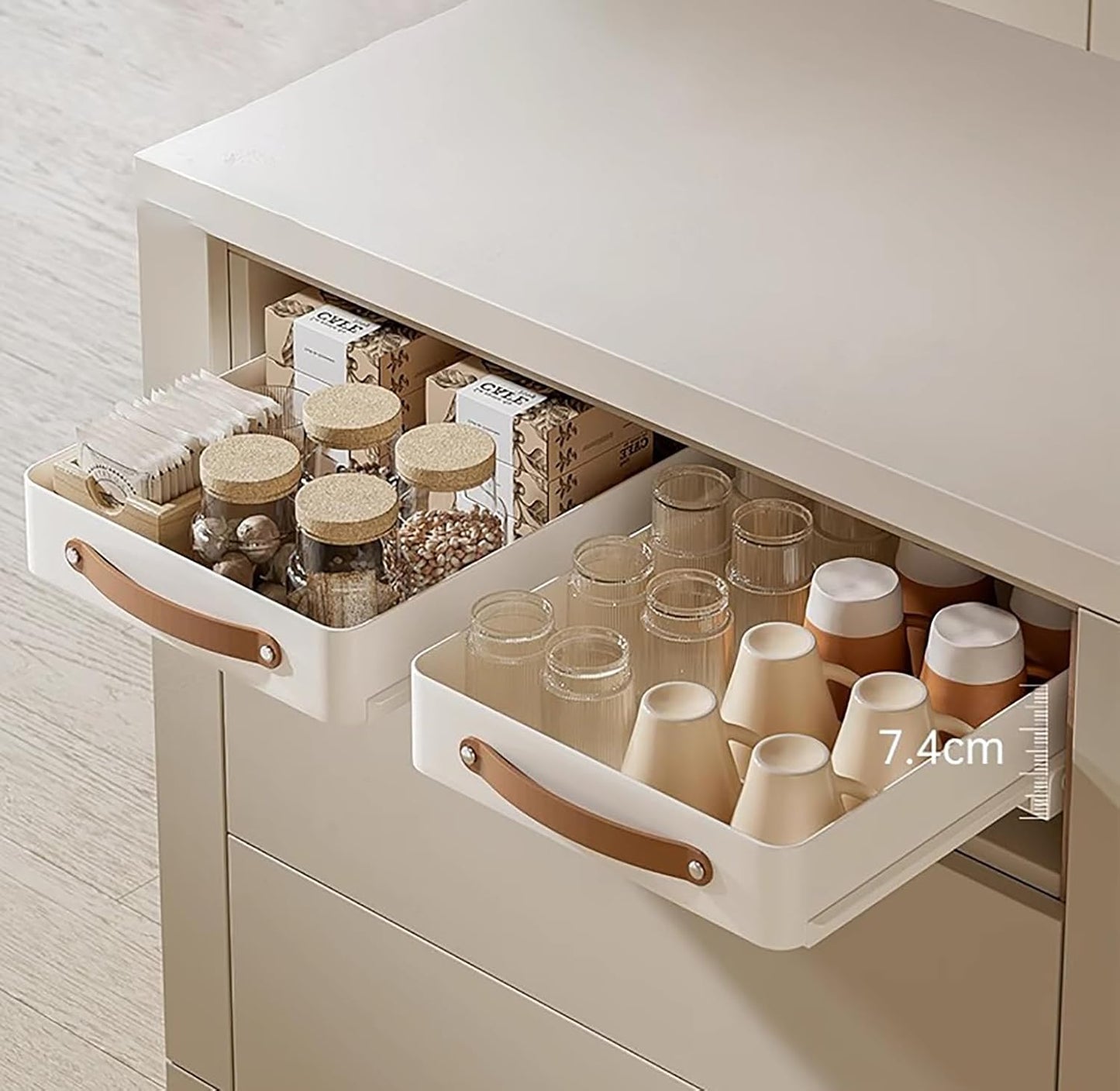 Pull Out Cabinet Organizer, Expandable Slide out Drawers for Kitchen Cabinets