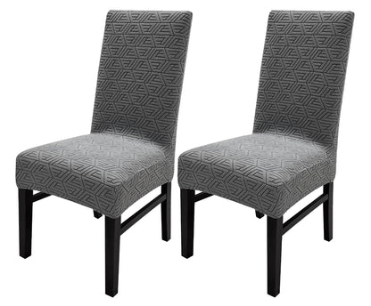 Elastic Jacquard Grain Texture Chair Cover Slipcover (Charcoal)