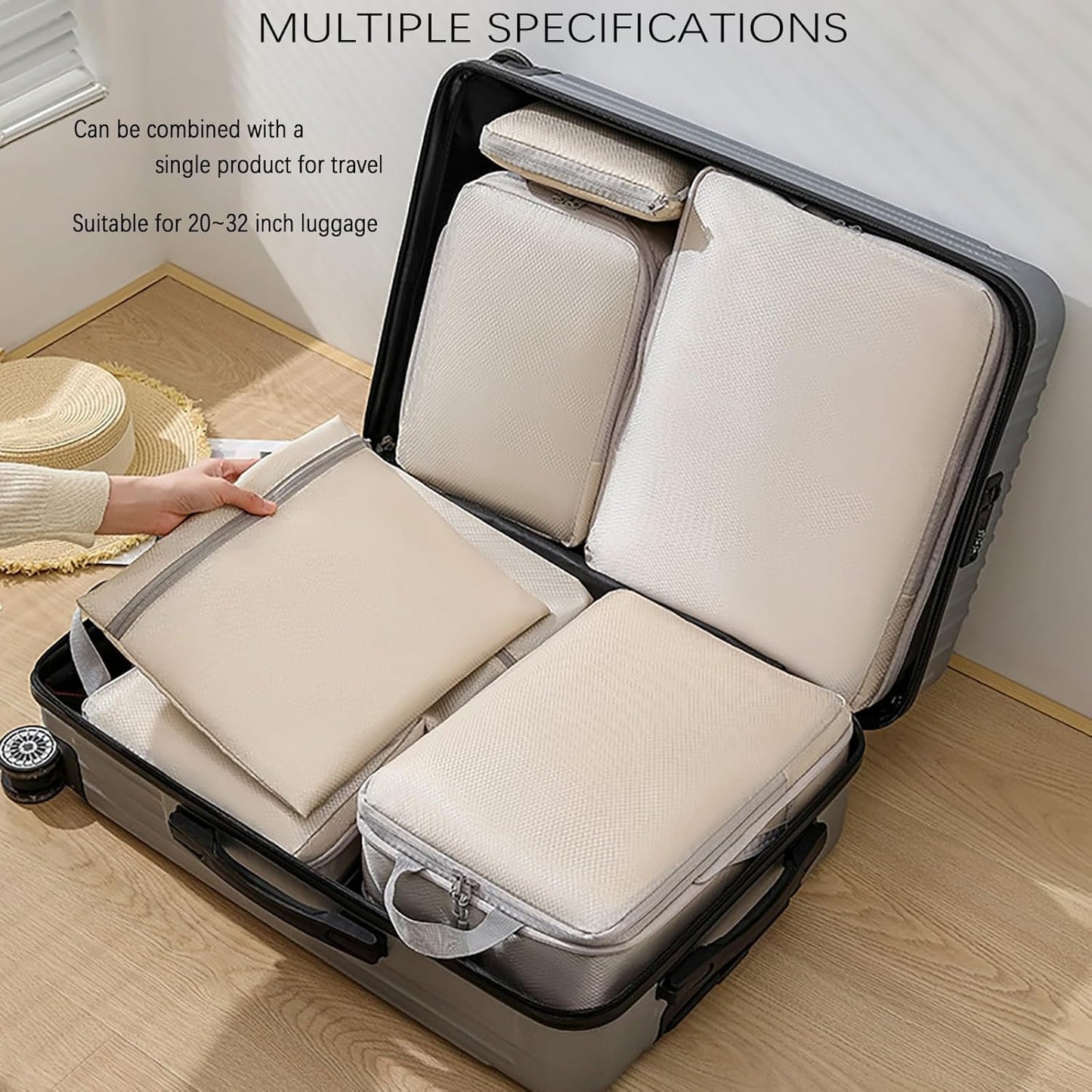 Compression Packing Cubes for Travel, 5 Set Packing Cubes Travel Organizer