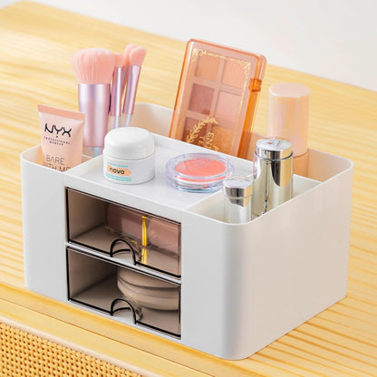 Small Desk Organizer With Drawer With 4 Compartments + 2 Drawer