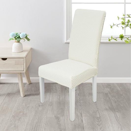 Stretchy Universal Jacquard Chair Cover-Cream