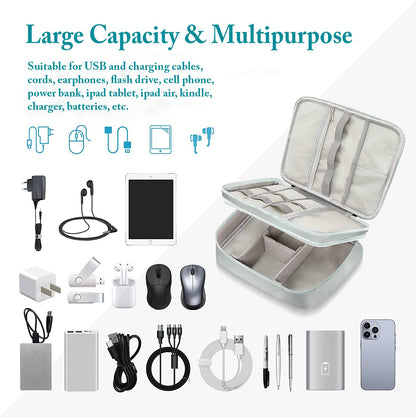 Electronics Travel Organizer Double Layer Cable