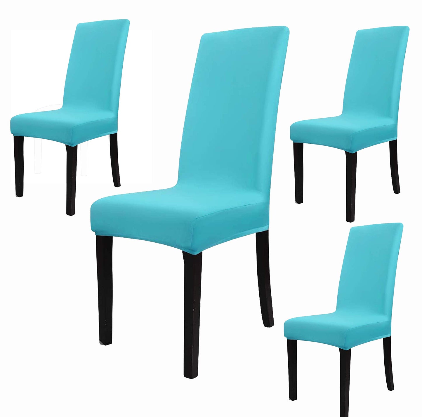 Chair Cover Stretch Removable Washable Short Dining Chair Cover (Sky Blue)