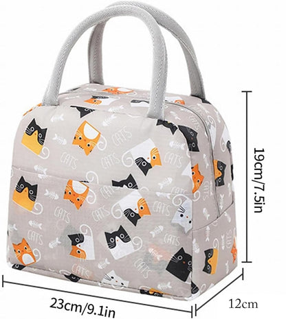 Cat Printed Insulated Reusable Lunch Bag(Bubu Cat)