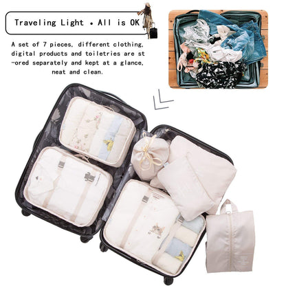 Packing Cubes With Pouch & Toiletry Bag (Set of 7)