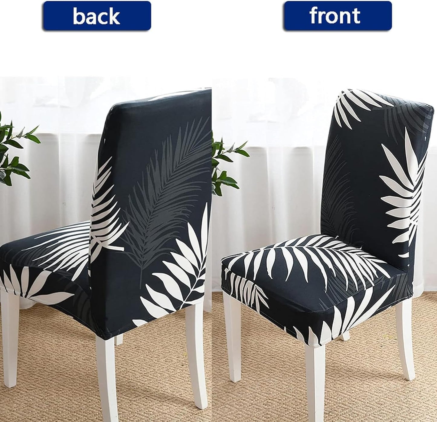 Elastic Chair Cover Stretch (Ink Feather)