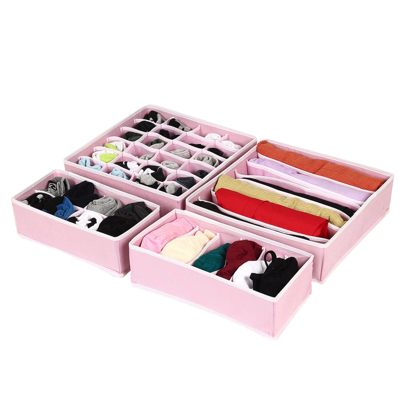 Foldable Storage Box Drawer Divider Organizer Set of 4