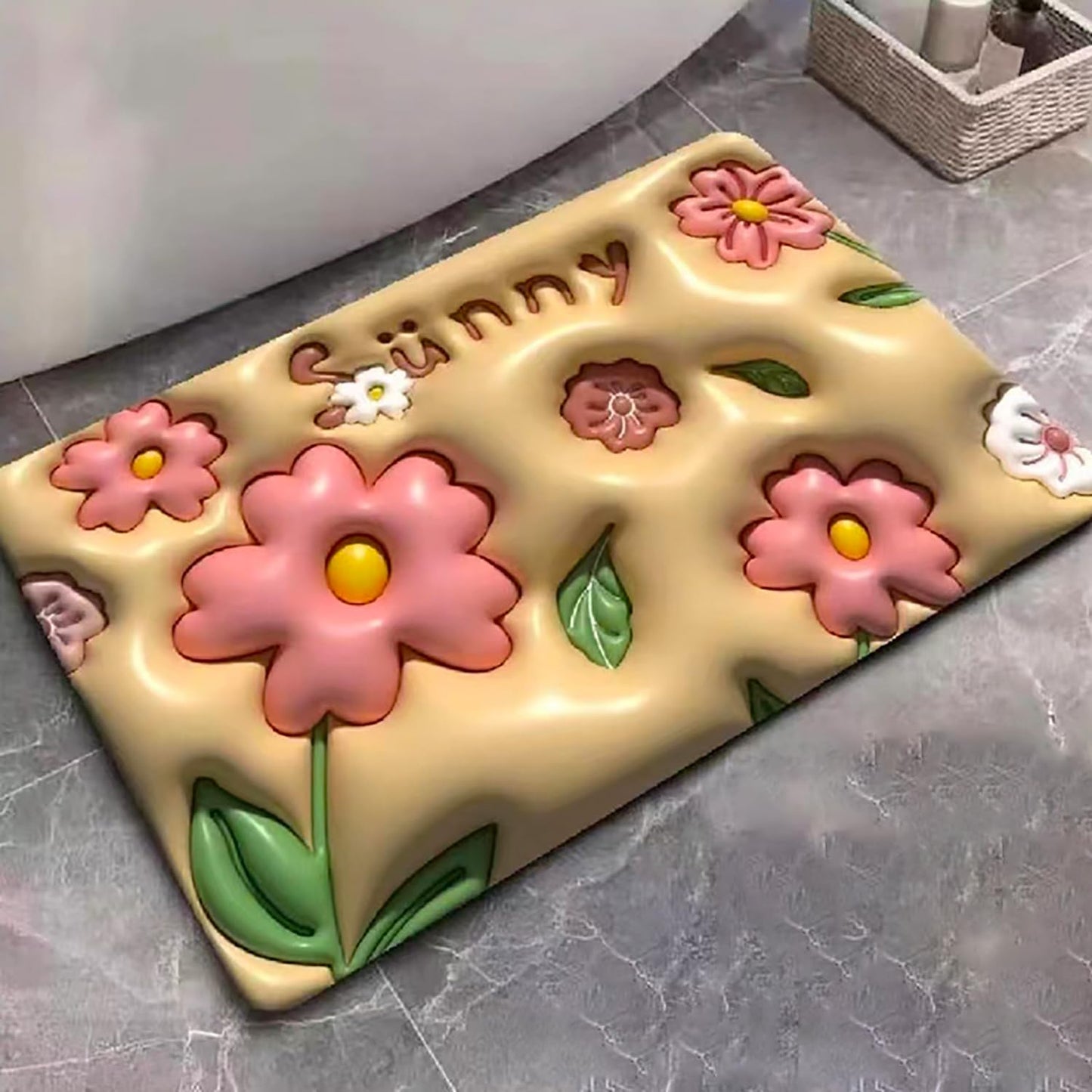 3D Shaped Bath Mat Absorbent Bath Mat Non-Slip