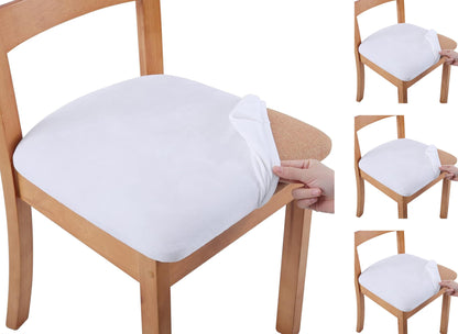 Chair Seat Covers Stretch Chair Covers (White)