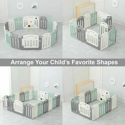 Baby Playpen  Foldable & Sturdy 38 Sqaure Feet (18 Panel, Araha)