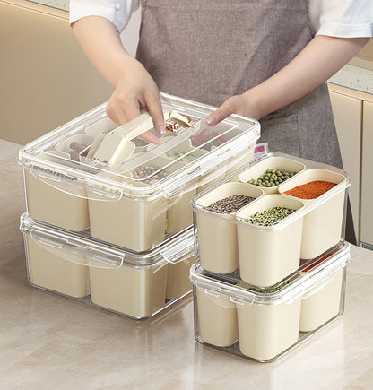 Fridge Organizer Bins with Transparent Lids (6slot)