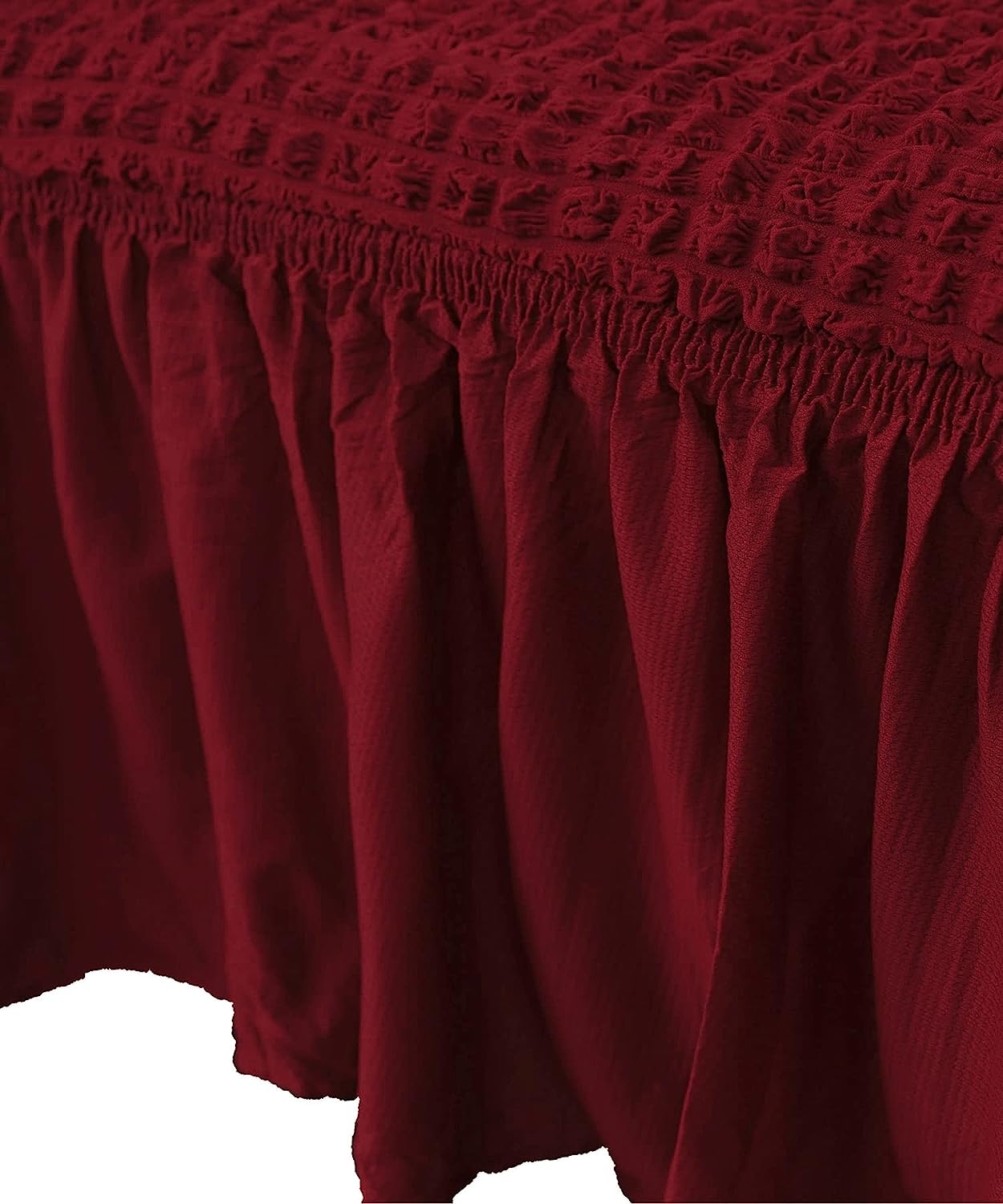 Bubble Frill Couch Cover-Maroon