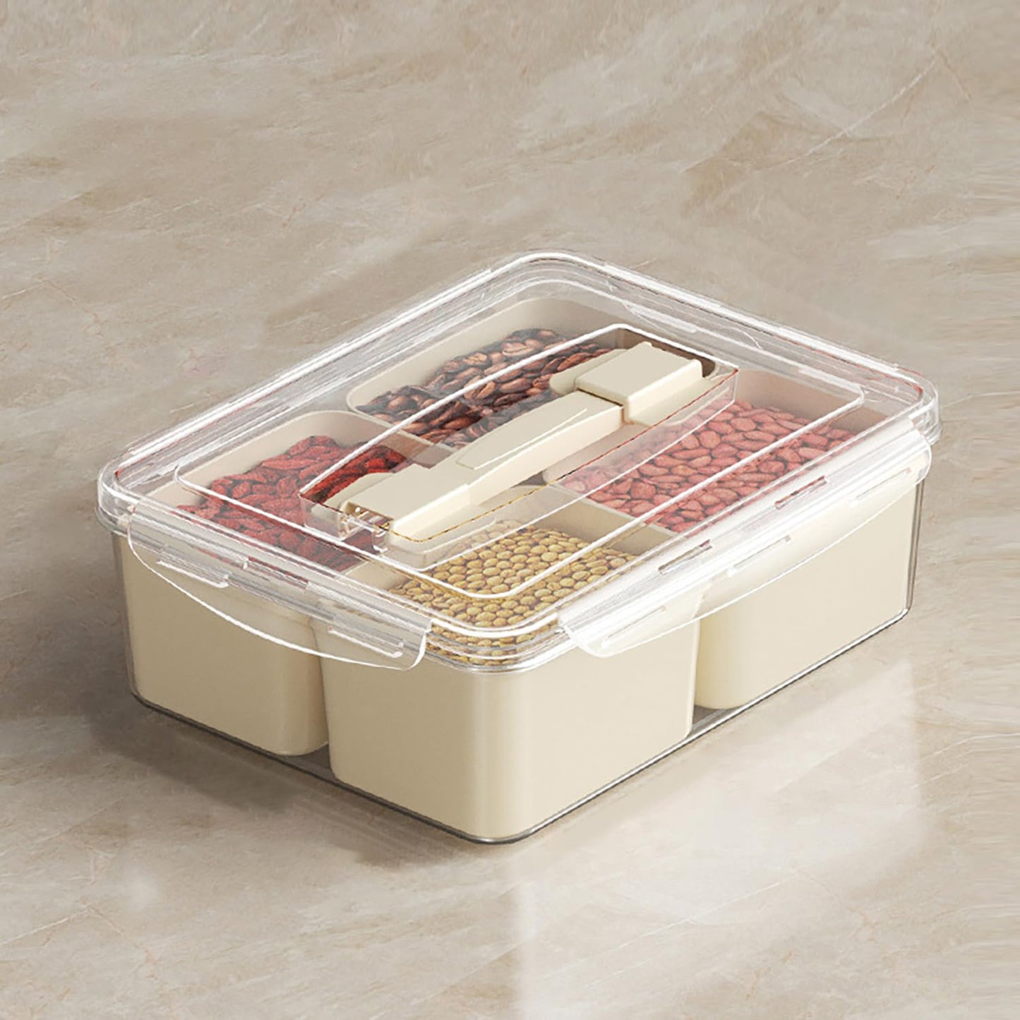 Fridge Organizer Bins with Transparent Lids (4slot)