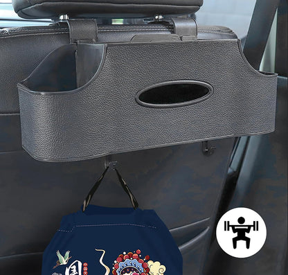 Car Seat Back Organizer Multifunctional Tissue Box Holder & Water Cup