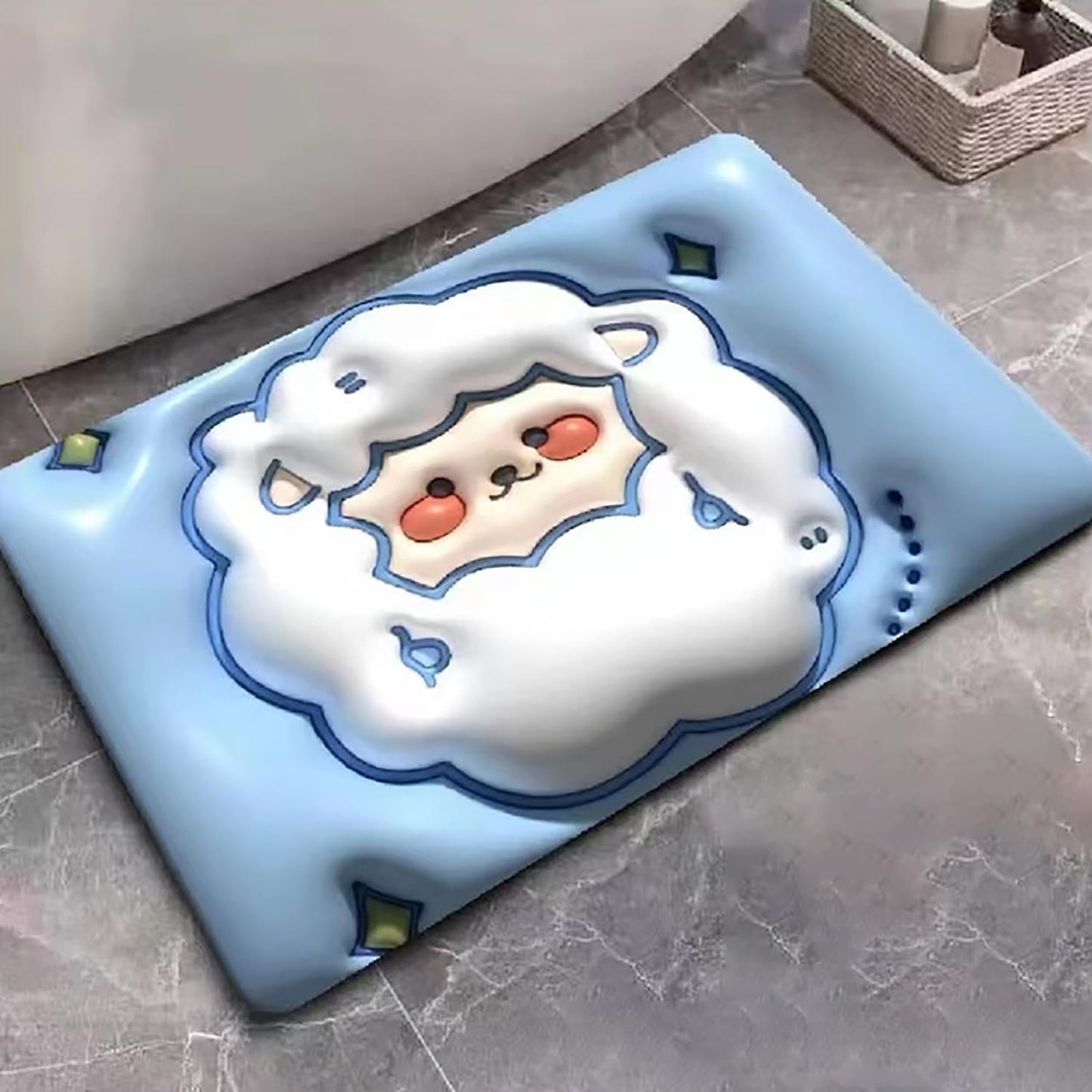 3D Shaped Bath Mat Absorbent Bath Mat Non-Slip