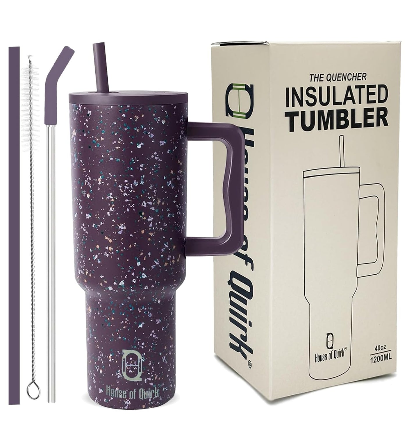 Stainless Steel Vacuum Insulated Tumbler with Straw and Lid & Handle - (1200 ML)