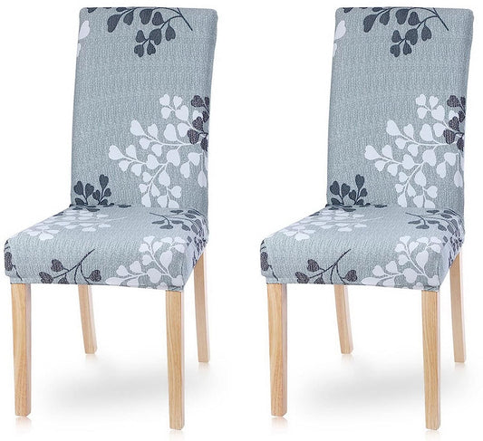 Printed Chair Cover-Grey Petals