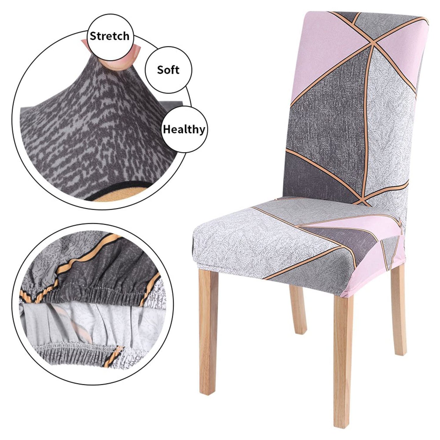 Printed Chair Cover(Grey Pink Prism)