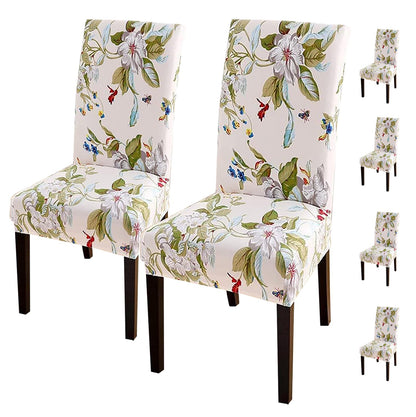 Elastic Chair Cover Stretch Removable Washable Slipcover (Cream Green Bell)