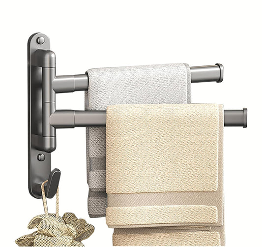 Self Adhesive Rotating Towel with 2 Swivel Bars