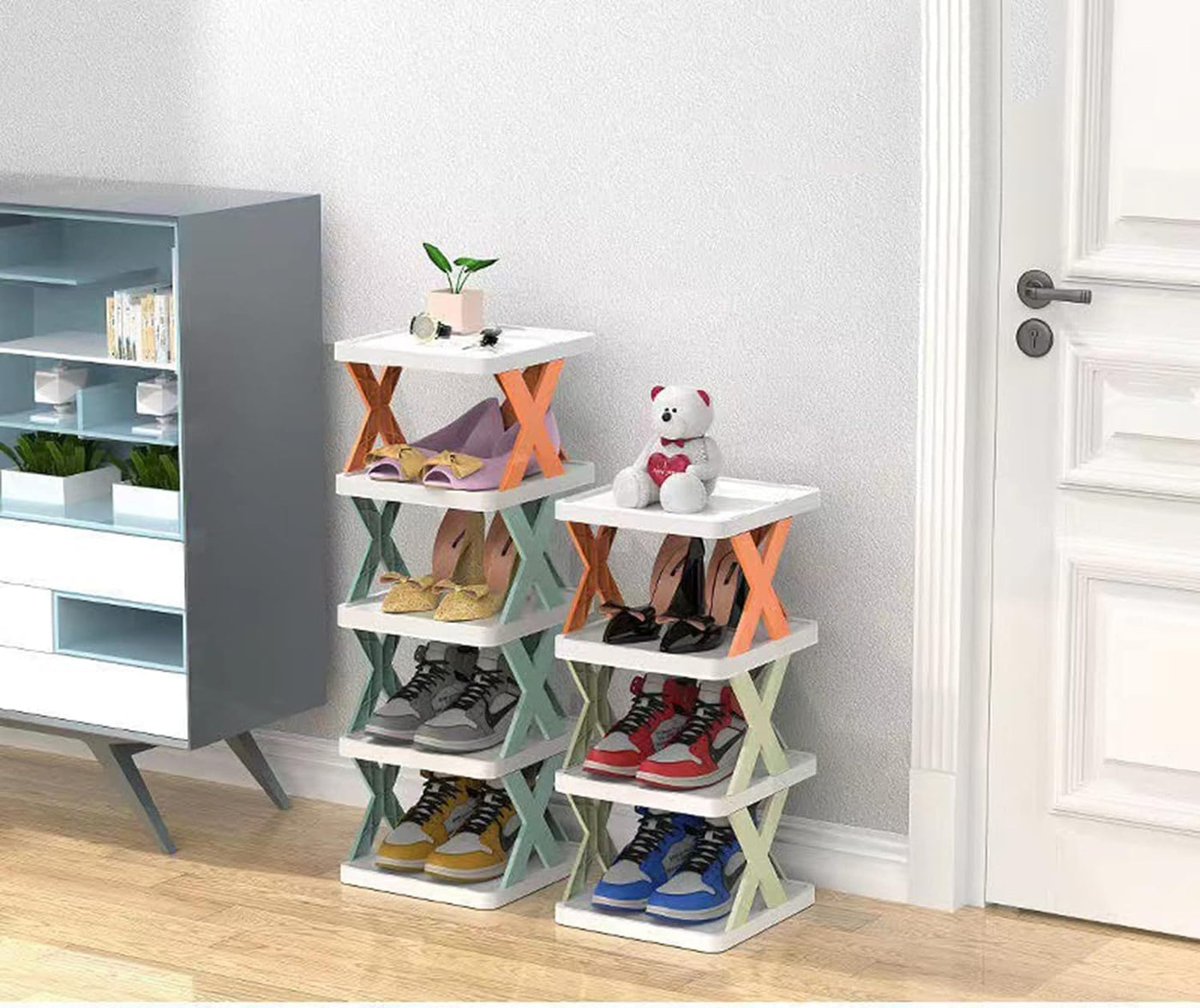 6 Tier Shoes Storage Cabinet for Saving Space-Green