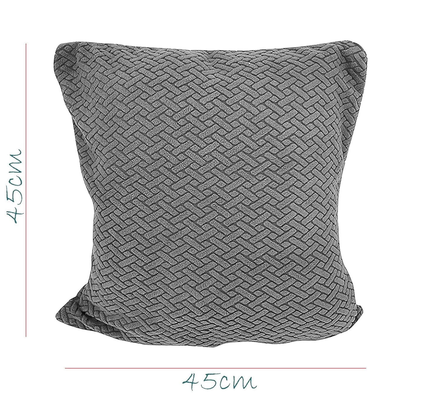 Polar Fleece Fabric Cushion Cover With Zipper (45 x 45 cm) (Dark Grey)