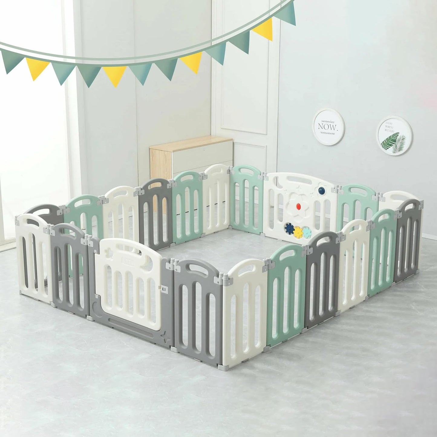 Baby Playpen  Foldable & Sturdy 38 Sqaure Feet (18 Panel, Araha)