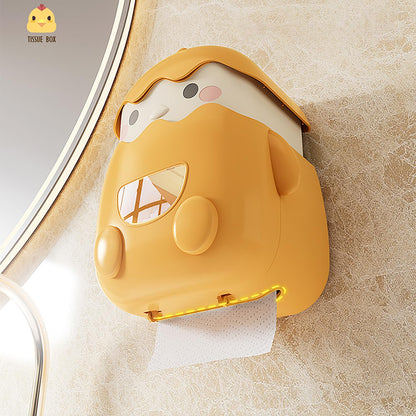 Cartoon Toilet Paper Holder Wall-Mounted Paper Box (Yellow)