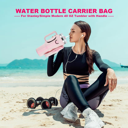 Water Bottle Carrier Bag with Phone Pocket with Adjustable Strap