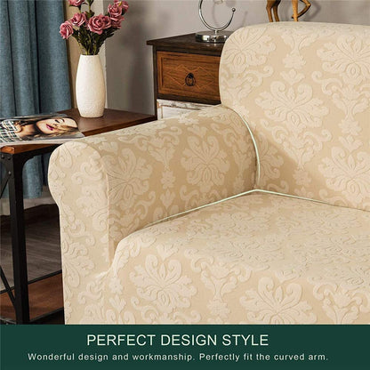 Jacquard Damask Sofa Slipcovers (Gold)