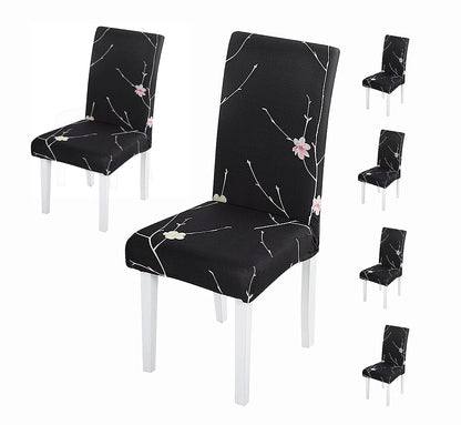 Printed Chair Cover-Branch Black Flower