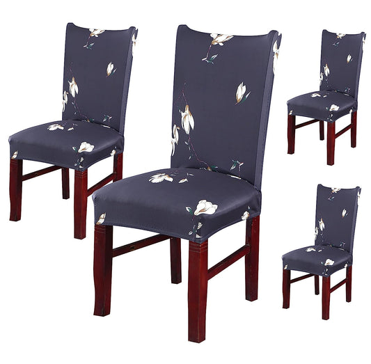 Printed Chair Cover-(Brown Cream Leaf)