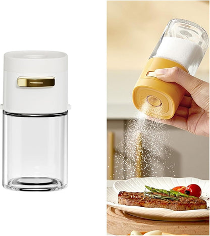 Press Sugar Dispenser, Glass Bottle 0.5g(Creamy White)