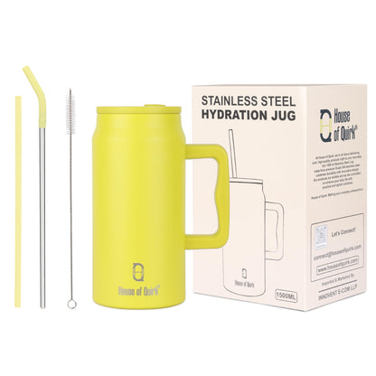 1500ML Mug Tumbler with Handle and Straw Lid