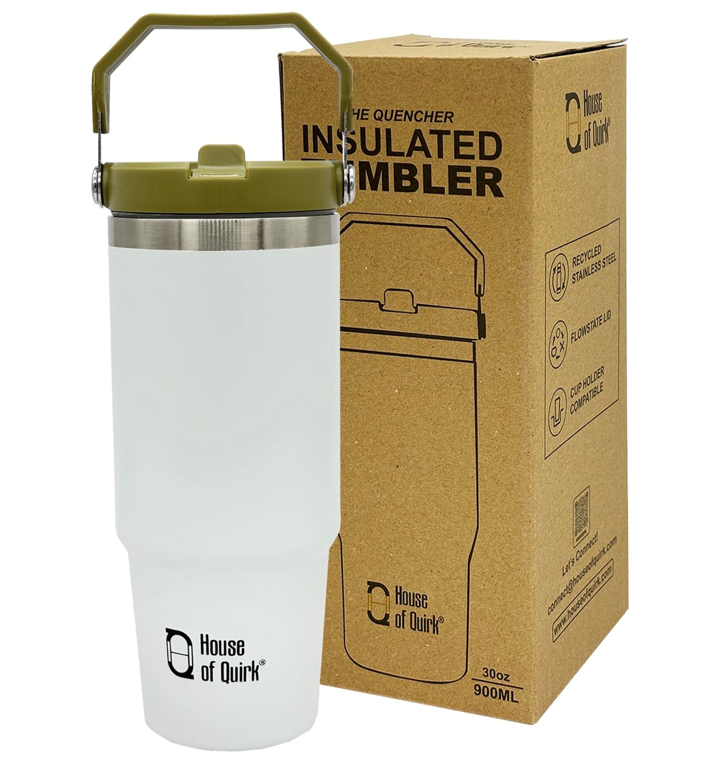 Stainless Steel Double Vacuum Insulated Tumbler with Lid and Straw 900ML