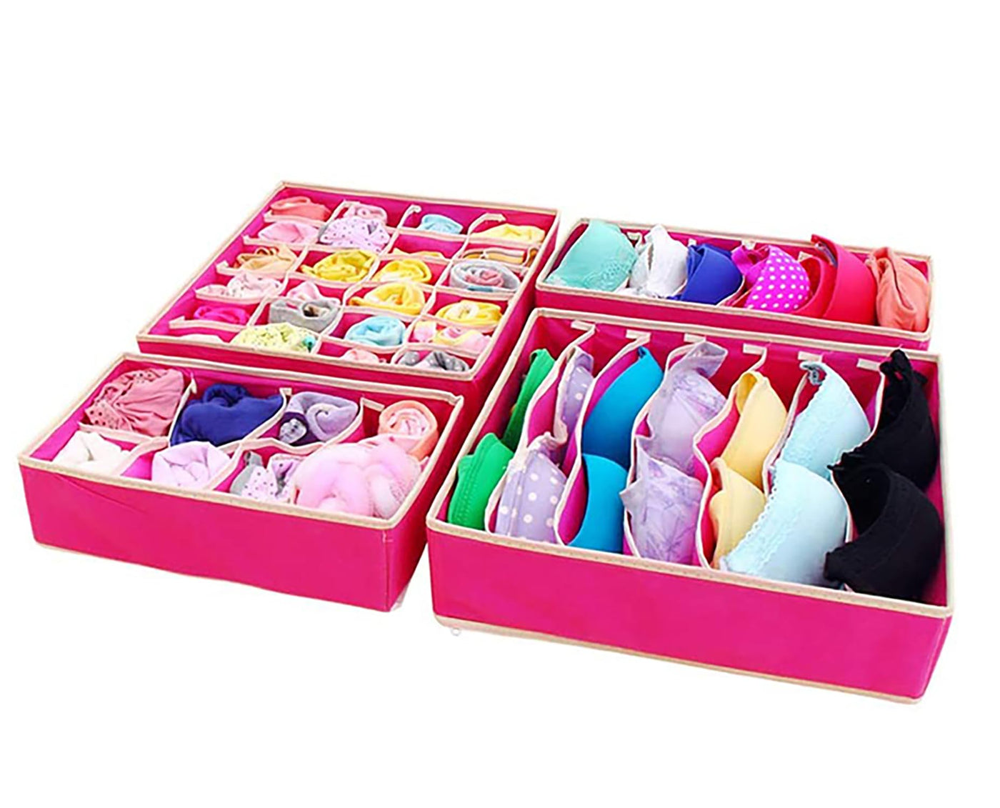 Foldable Storage Box Drawer Divider Organizer Set of 4