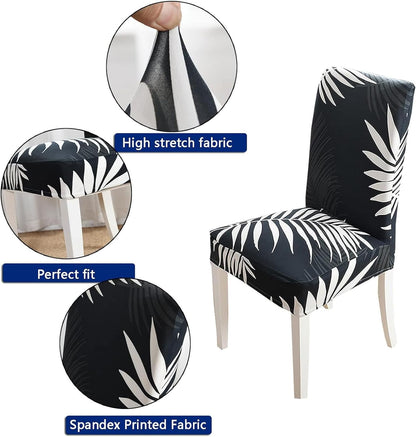 Elastic Chair Cover Stretch (Ink Feather)