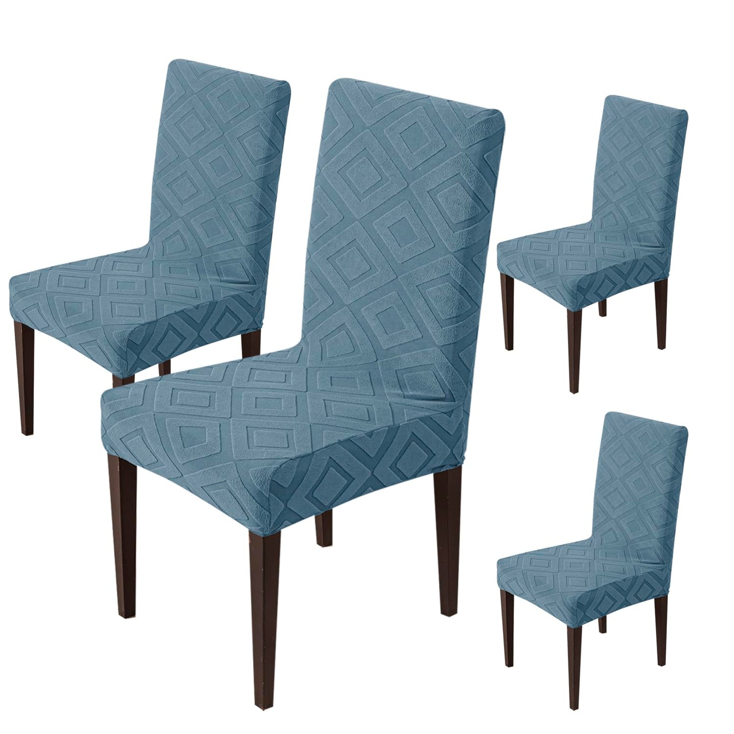 Stretchy Universal Jacquard Fabric Diamond Texture 220 GSM Chair Cover-Blue