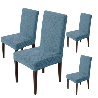 Stretchy Universal Jacquard Fabric Diamond Texture 220 GSM Chair Cover-Blue