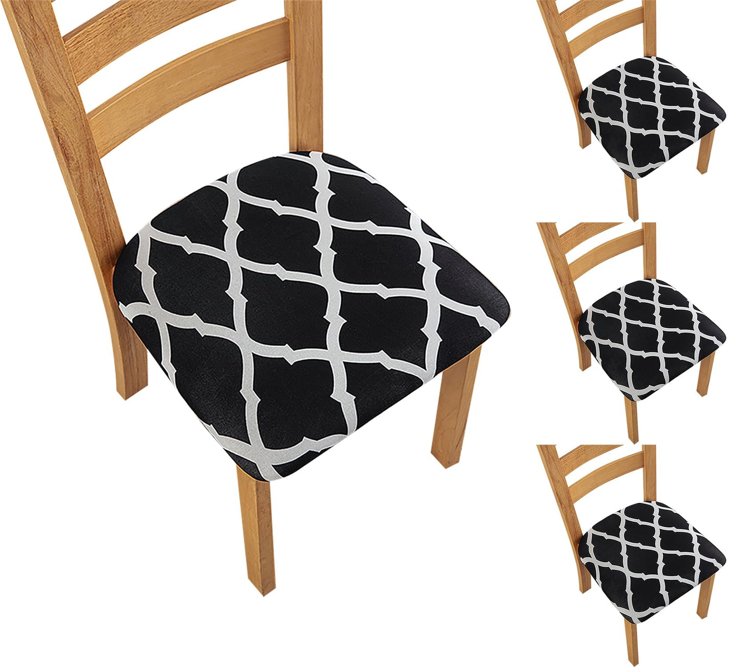 Chair Seat Covers Stretch Chair Covers (Black Diamond)