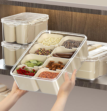 Fridge Organizer Bins with Transparent Lids (6slot)