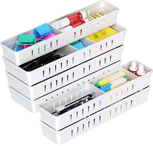 Plastic Drawers Organizer (Pack of 6-3 Large + 3 Small)