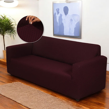 Universal Stretchable Jacquard Sofa Cover (Wine)