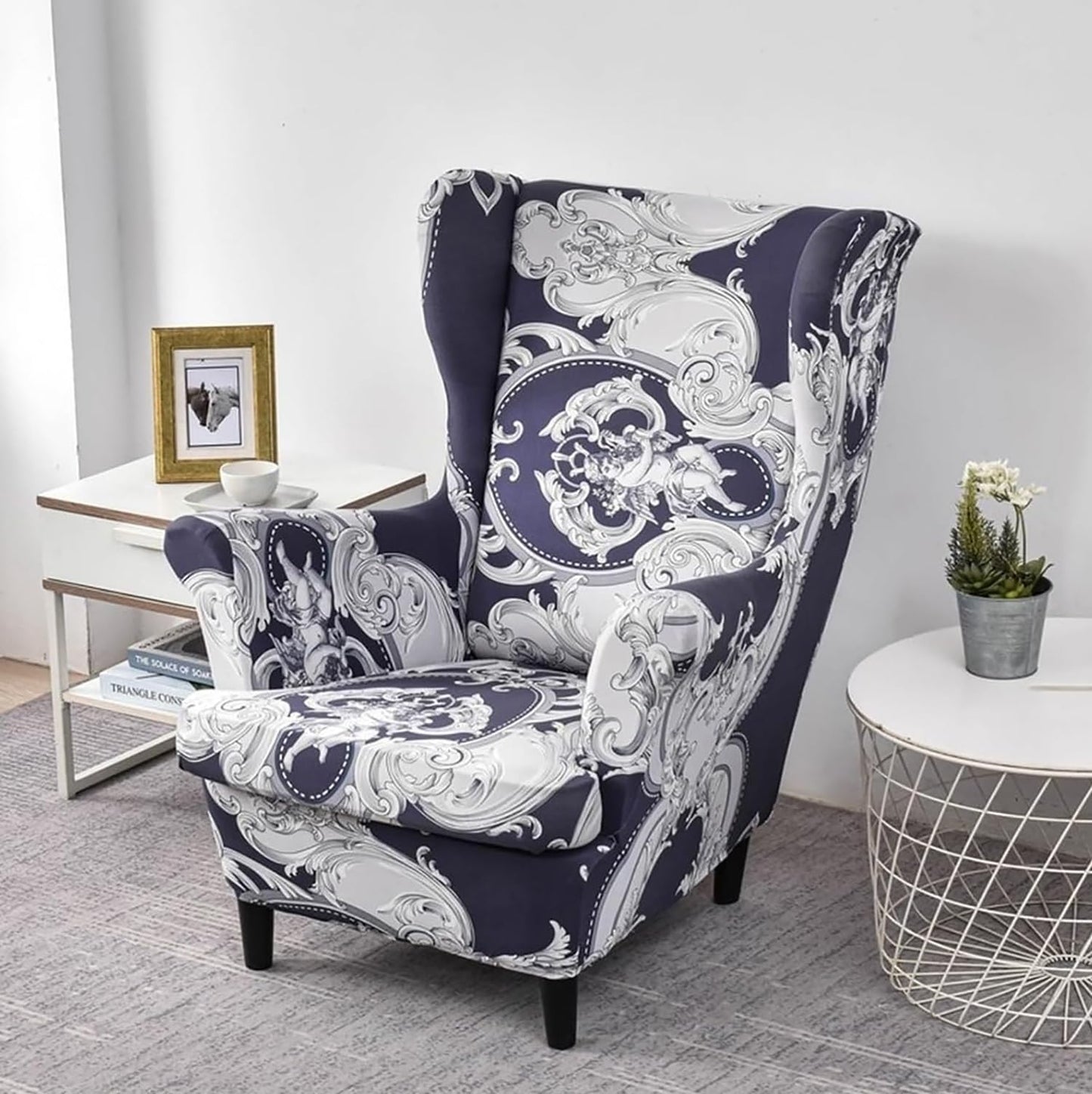 Wingback Chair Covers Slipcovers 2 Piece Armchair Covers