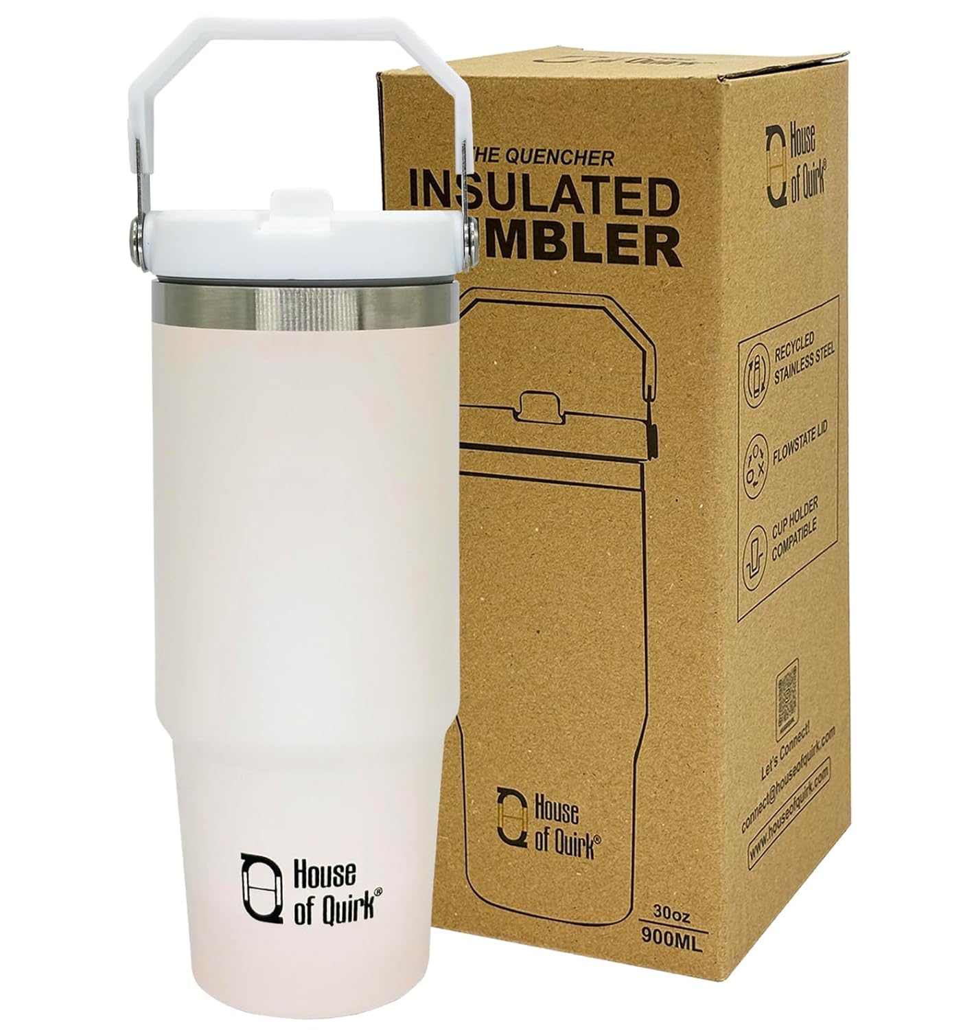 Stainless Steel Double Vacuum Insulated Tumbler with Lid and Straw 900ML