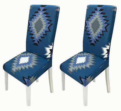 Printed Chair Cover -(Blue Current)