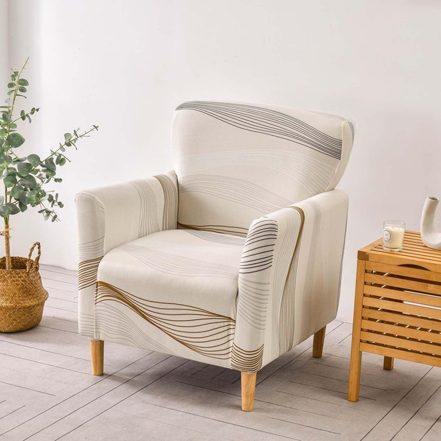 Armchair Slipcover Printed Chair Covers with Arms Stretch Club Chair Slipcover